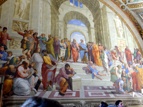Sur la fresque nommé "l'école d'Athènes", Raphaël s'est amusé à représenter les philosophes grecs avec la tête de ses amis artistes. 