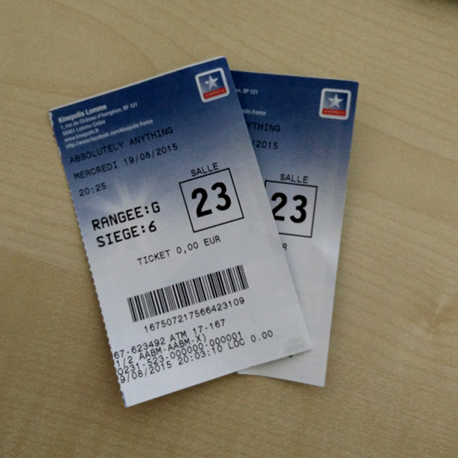 tickets de cinéma
