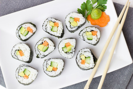 Sushi, Végétarien, Légumes, Riz, Asie, Carotte