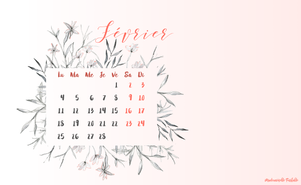 calendrier de février 2019