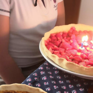 tarte aux fraises d'anniversaire